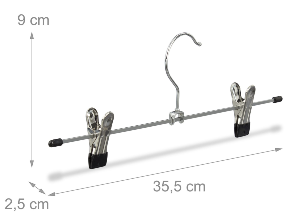 Metaal broekhanger met knijpers | kledinghangerwinkel hangers