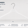 Afmetingen van witte kunststof kledinghanger K43 43 cm breed